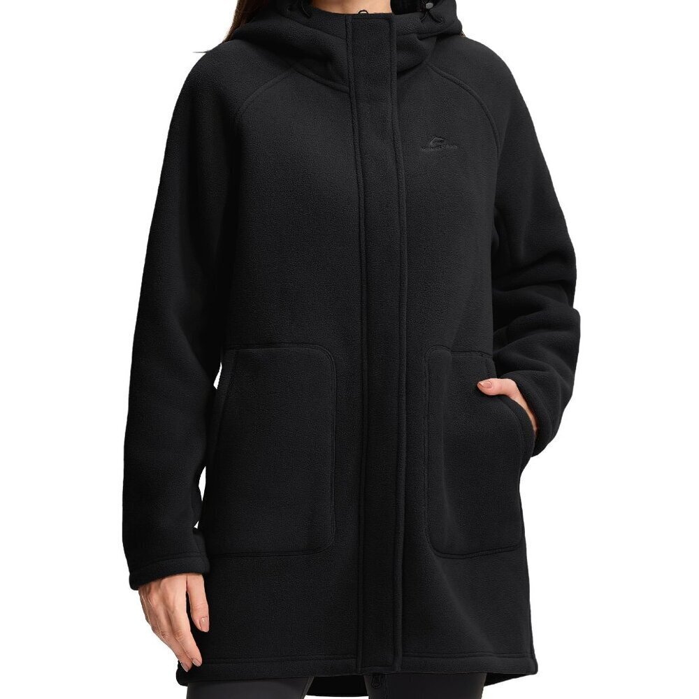 Long Fleece Jacket Sherpa Lined Full Zip Hoodie Cozy Winter Coat Oversized Chic